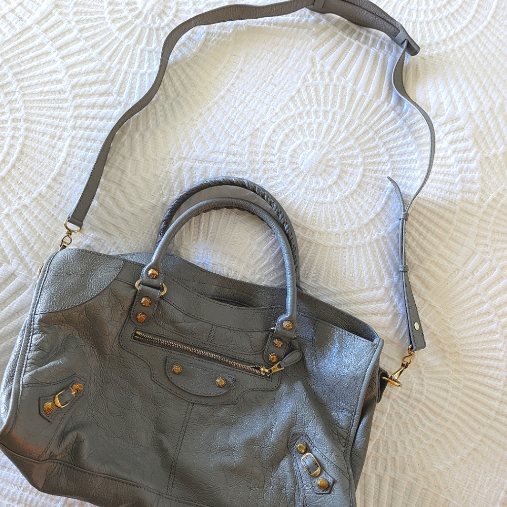 Grey Balenciaga City Bag Authentic
